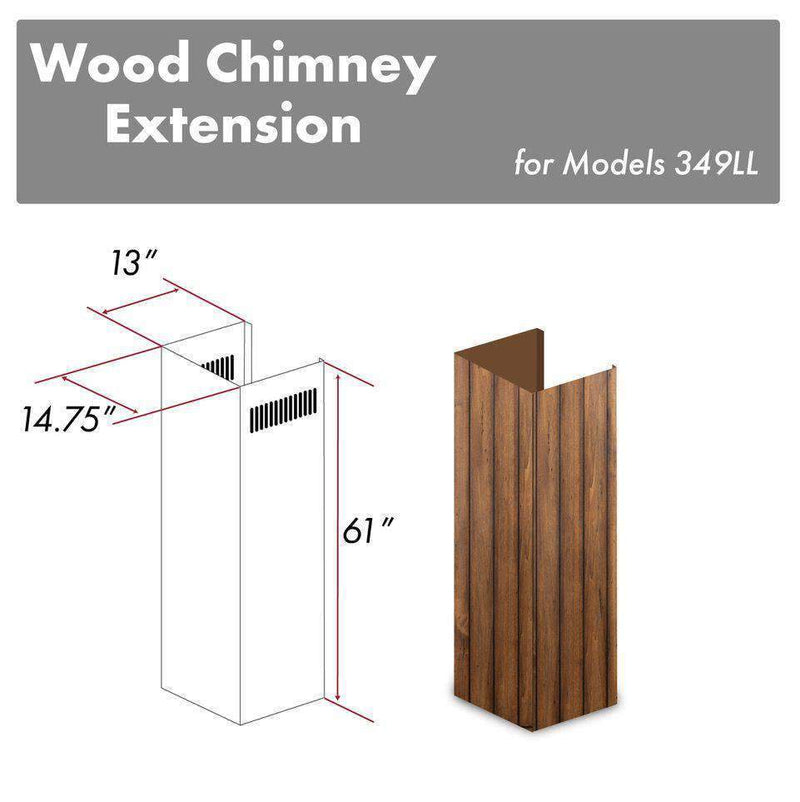 ZLINE 61 in. Wooden Chimney Extension for Ceilings up to 12.5 ft. (349LL-E) Range Hood Accessories ZLINE 