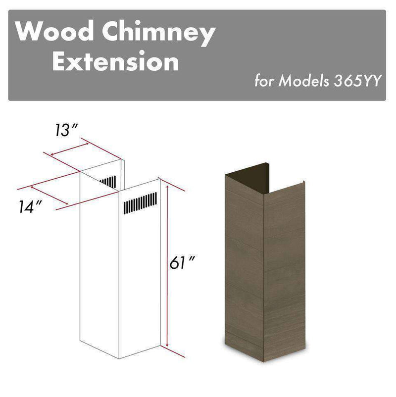 ZLINE 61 in. Wooden Chimney Extension for Ceilings up to 12.5 ft. (365YY-E) Range Hood Accessories ZLINE 