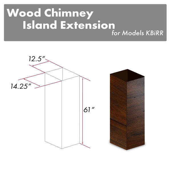 ZLINE 61 In. Wooden Chimney Extension For Ceilings Up To 12.5 Ft. (KBiRR-E) Range Hood Accessories ZLINE 