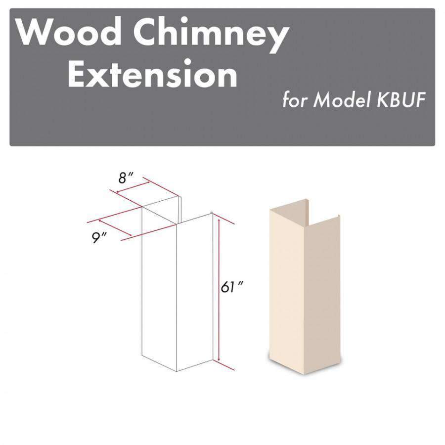 Wood chimney extension for KBUF: 61-inch tall rectangular cover panel