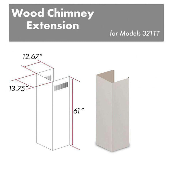 ZLINE 61" Wooden Chimney Extension for Ceilings up to 12.5 Feet (321TT-E) Range Hood Accessories ZLINE 