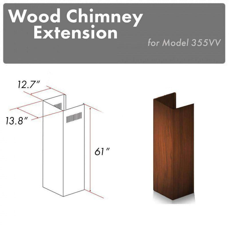 ZLINE 61' Wooden Chimney Extension for Ceilings up to 12.5 ft. (355VV-E) Range Hood Accessories ZLINE 