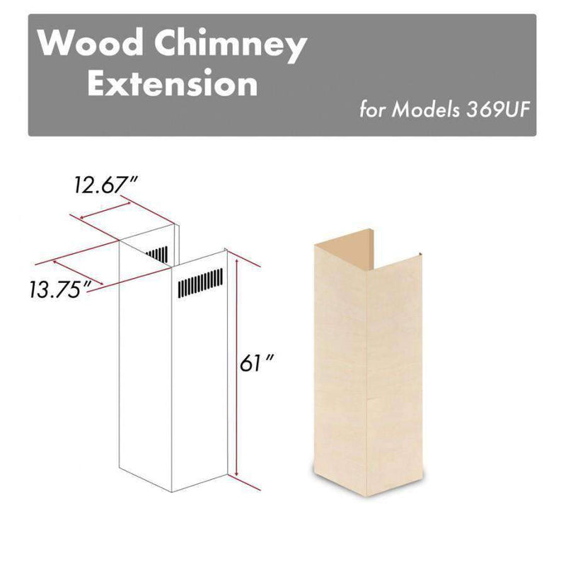 ZLINE 61" Wooden Chimney Extension for Ceilings up to 12.5 ft. (369UF-E) Range Hood Accessories ZLINE 