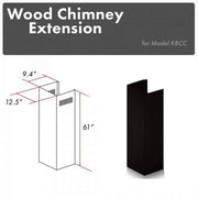 ZLINE 61-Inch Wooden Chimney Extension for 12.5 Ft. Ceiling in Black Stainless Steel (KBCC-E)