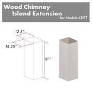 ZLINE 61-Inch Wooden Chimney Extension for 12.5 Ft. Ceiling in Stainless Steel (KBiTT-E)