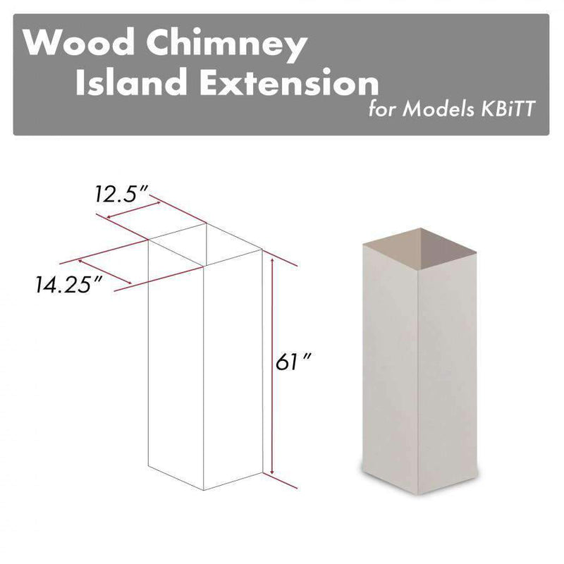 ZLINE 61" Wooden Chimney Extension for Ceilings up to 12.5 ft. (KBiTT-E) Range Hood Accessories ZLINE 