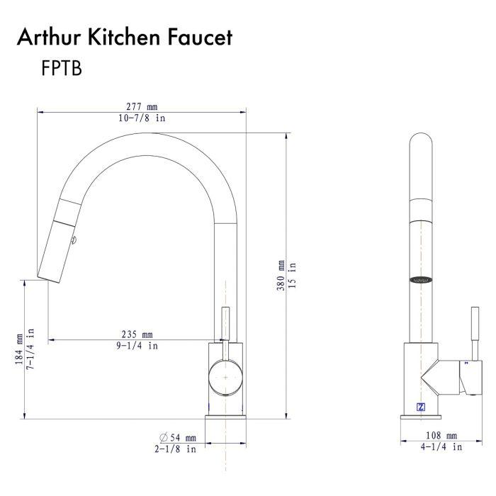 ZLINE Arthur Kitchen Faucet in Brushed Nickel (ATH-KF-BN) Kitchen Faucet ZLINE 