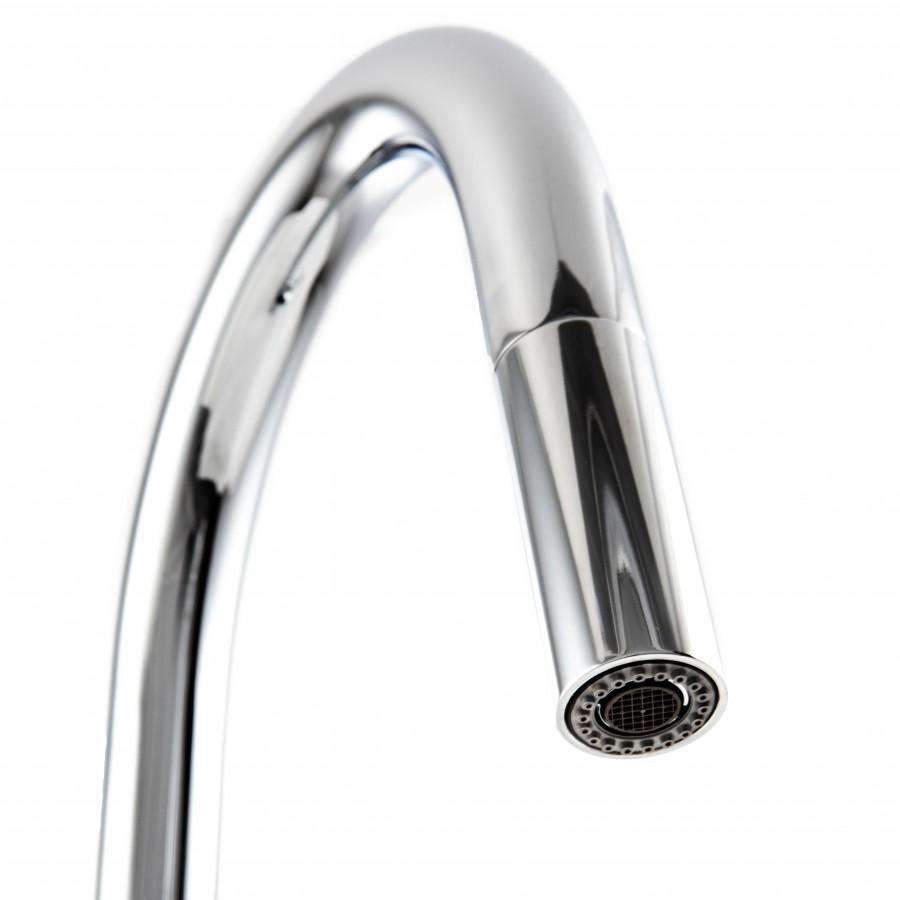 Chrome kitchen faucet aerator tip with water outlet
