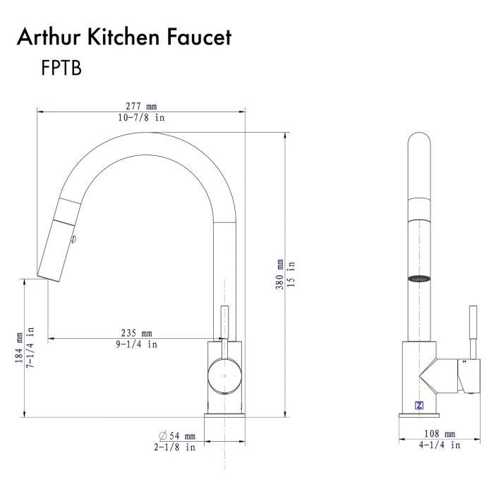 ZLINE Arthur Kitchen Faucet in Matte Black (ATH-KF-MB) Kitchen Faucet ZLINE 