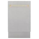 ZLINE Autograph Edition 18" Compact 3rd Rack Top Control Dishwasher in DuraSnow Stainless Steel with Gold Handle, 51dBa (DWVZ-SN-18-G) Dishwashers ZLINE 