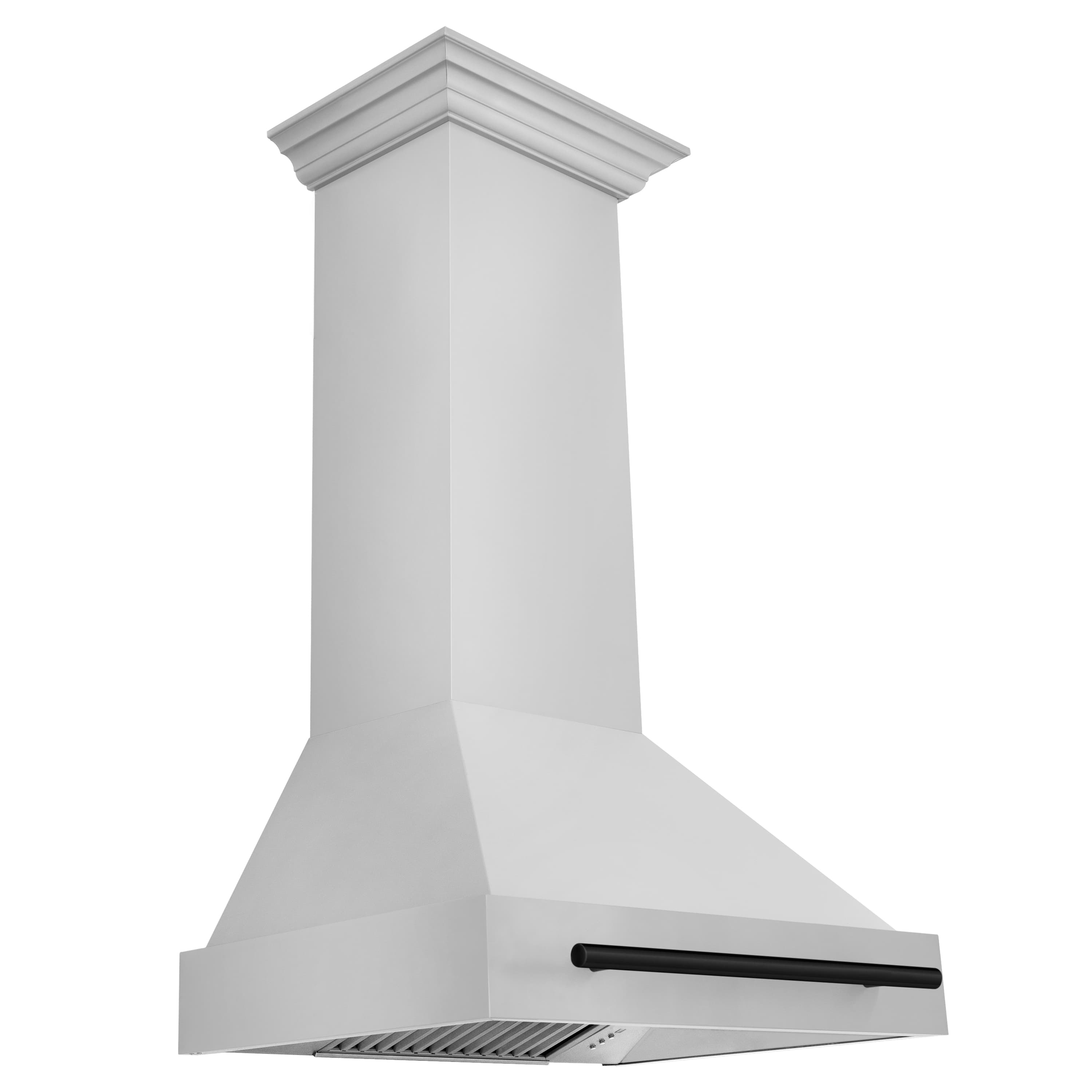 30-inch wall-mount range hood with white chimney design