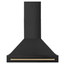 ZLINE Autograph Edition 2-Piece Appliance Package - 36" Dual Fuel Range & Wall Mounted Range Hood in Black Stainless Steel with Champagne Bronze Trim (AP2-RABZ-36-CB) Appliance Package ZLINE 