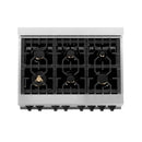 ZLINE Autograph Edition 2-Piece Appliance Package - 36" Dual Fuel Range & Wall Mounted Range Hood in Stainless Steel and White Door with Matte Black Trim (AP2-RAZ-WM-36-MB) Appliance Package ZLINE 