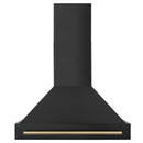 ZLINE Autograph Edition 2-Piece Appliance Package - 36" Gas Range & Wall Mounted Range Hood in Black Stainless Steel with Champagne Bronze Trim (AP2-RGBZ-36-CB) Appliance Package ZLINE 
