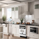 ZLINE Autograph Edition 24" 2.8 cu. ft. Dual Fuel Range with Gas Stove and Electric Oven in Stainless Steel with White Matte Door and Matte Black Accents (RAZ-WM-24-MB) Ranges ZLINE 