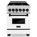 ZLINE Autograph Edition 24" 2.8 cu. ft. Dual Fuel Range with Gas Stove and Electric Oven in Stainless Steel with White Matte Door and Matte Black Accents (RAZ-WM-24-MB) Ranges ZLINE 