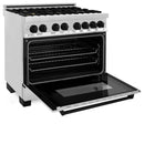 ZLINE Autograph Edition 3-Piece Appliance Package - 36" Dual Fuel Range, Wall Mounted Range Hood, & 24" Tall Tub Dishwasher in Stainless Steel with Matte Black Trim (3AKP-RARHDWM36-MB) Appliance Package ZLINE 