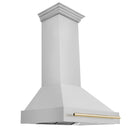 ZLINE Autograph Edition 3-Piece Appliance Package - 36" Gas Range, Wall Mounted Range Hood, & 24" Tall Tub Dishwasher in Stainless Steel with Gold Trim (3AKP-RGRHDWM36-G) Appliance Package ZLINE 