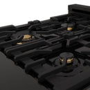 ZLINE Autograph Edition 30" 4.0 cu. ft. Dual Fuel Range with Gas Stove and Electric Oven in Black Stainless Steel with Gold Accents (RABZ-30-G) Ranges ZLINE 