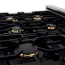 ZLINE Autograph Edition 30" 4.0 cu. ft. Dual Fuel Range with Gas Stove and Electric Oven in DuraSnow® Stainless Steel with Matte Black Accents (RASZ-SN-30-MB) Ranges ZLINE 