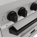 ZLINE Autograph Edition 30" 4.0 cu. ft. Dual Fuel Range with Gas Stove and Electric Oven in DuraSnow® Stainless Steel with Matte Black Accents (RASZ-SN-30-MB) Ranges ZLINE 