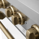 ZLINE Autograph Edition 30" 4.0 cu. ft. Dual Fuel Range with Gas Stove and Electric Oven in Stainless Steel with White Matte Door and Champagne Bronze Accents (RAZ-WM-30-CB) Ranges ZLINE 