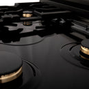 ZLINE Autograph Edition 30" Porcelain Rangetop with 4 Gas Burners in Black Stainless Steel and Champagne Bronze Accents (RTBZ-30-CB) Rangetops ZLINE 