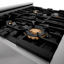 ZLINE Autograph Edition 30" Porcelain Rangetop with 4 Gas Burners in DuraSnow Stainless Steel and Champagne Bronze Accents (RTSZ-30-CB) Rangetops ZLINE 