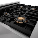 ZLINE Autograph Edition 30" Porcelain Rangetop with 4 Gas Burners in DuraSnow® Stainless Steel and Gold Accents (RTSZ-30-G) Rangetops ZLINE 