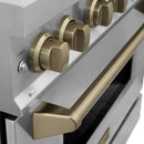 ZLINE Autograph Edition 36" 4.6 cu. ft. Dual Fuel Range with Gas Stove and Electric Oven in Stainless Steel with Champagne Bronze Accents (RAZ-36-CB) Ranges ZLINE 