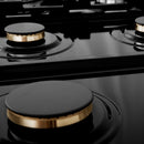 ZLINE Autograph Edition 36" Porcelain Rangetop with 6 Gas Burners in DuraSnow® Stainless Steel and Matte Black Accents (RTSZ-36-MB) Rangetops ZLINE 