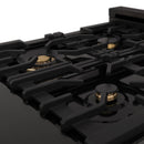 ZLINE Autograph Edition 48" 6.0 cu. ft. Dual Fuel Range with Gas Stove and Electric Oven in Black Stainless Steel with Gold Accents (RABZ-48-G) Ranges ZLINE 