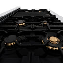 ZLINE Autograph Edition 48" Porcelain Rangetop with 7 Gas Burners in Stainless Steel and Champagne Bronze Accents (RTZ-48-CB) Rangetops ZLINE 