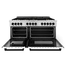 ZLINE Autograph Edition 60" 7.4 cu. ft. Dual Fuel Range with Gas Stove and Electric Oven in Stainless Steel with White Matte Door and Matte Black Accents (RAZ-WM-60-MB) Ranges ZLINE 