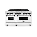 ZLINE Autograph Edition 60" 7.4 cu. ft. Dual Fuel Range with Gas Stove and Electric Oven in Stainless Steel with White Matte Door and Matte Black Accents (RAZ-WM-60-MB) Ranges ZLINE 