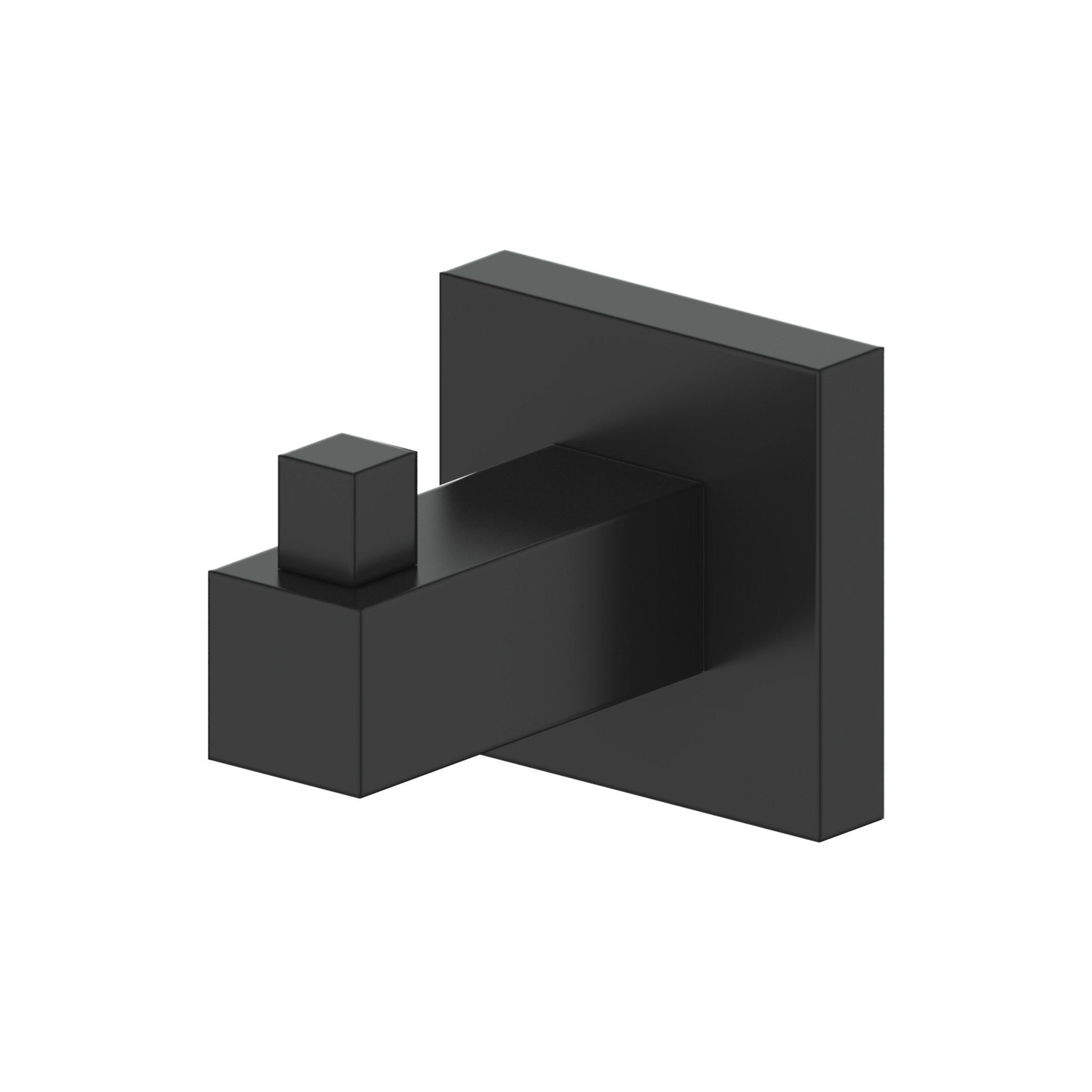 Matte black wall-mounted towel ring holder with square backplate