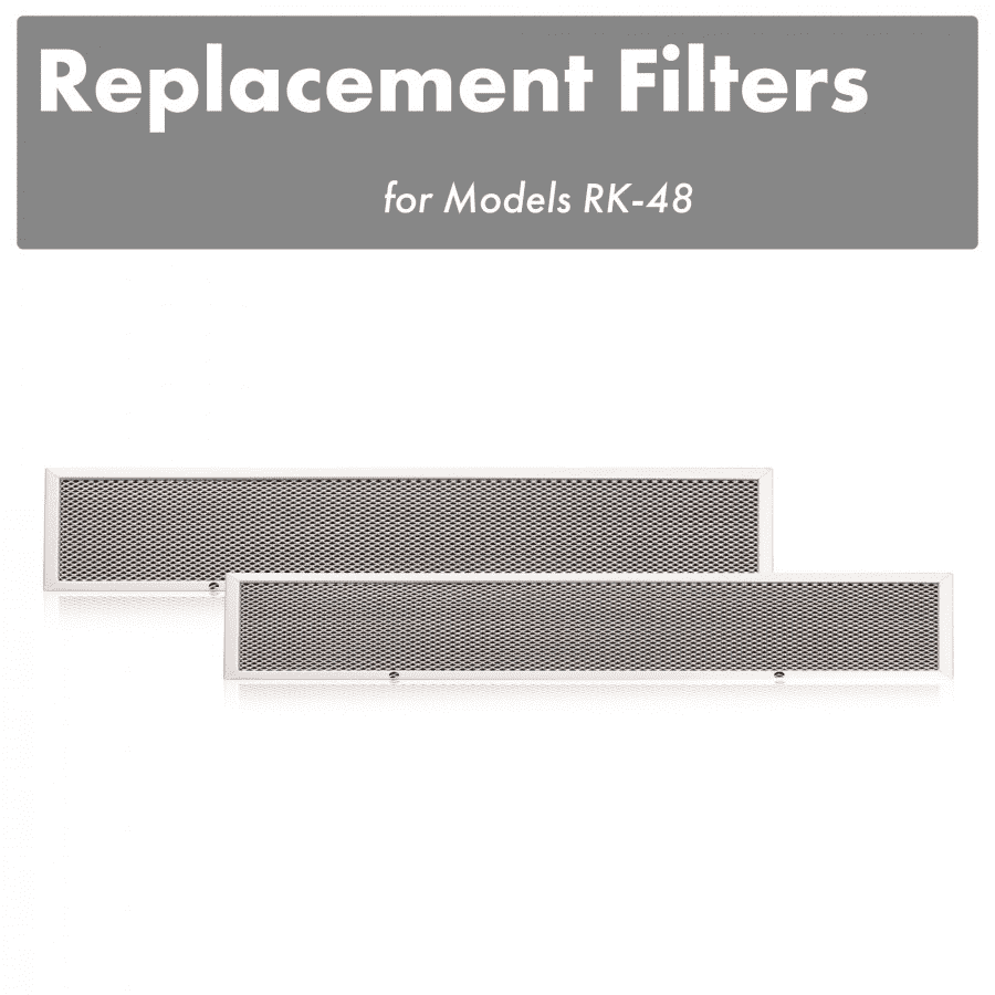Charcoal replacement filters set of 2, rectangular mesh grilles