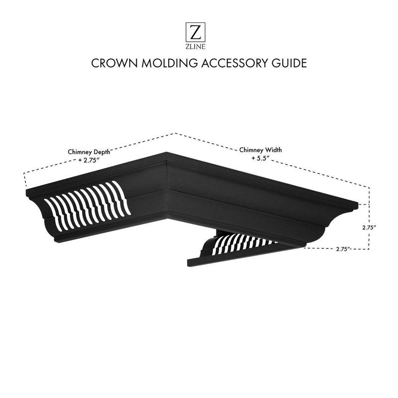 ZLINE Crown Molding In Black Stainless Steel With Built-In Bluetooth Speakers (CM6-BT-BSKBN) Range Hood Accessories ZLINE 