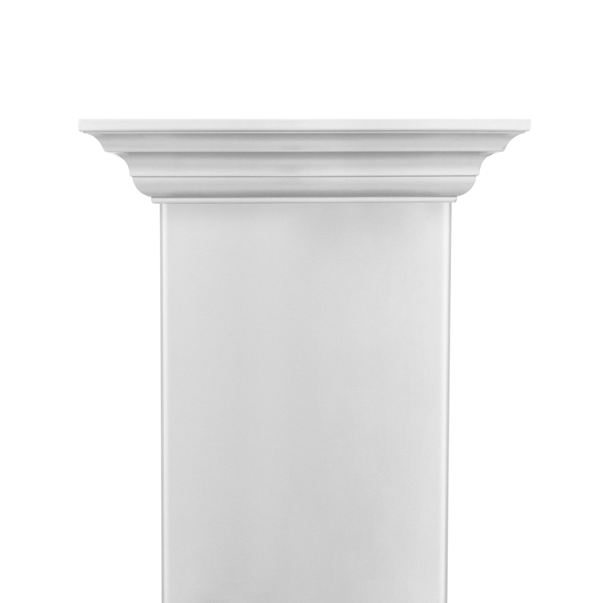 ZLINE crown molding profile, white, smooth top trim for island range hood