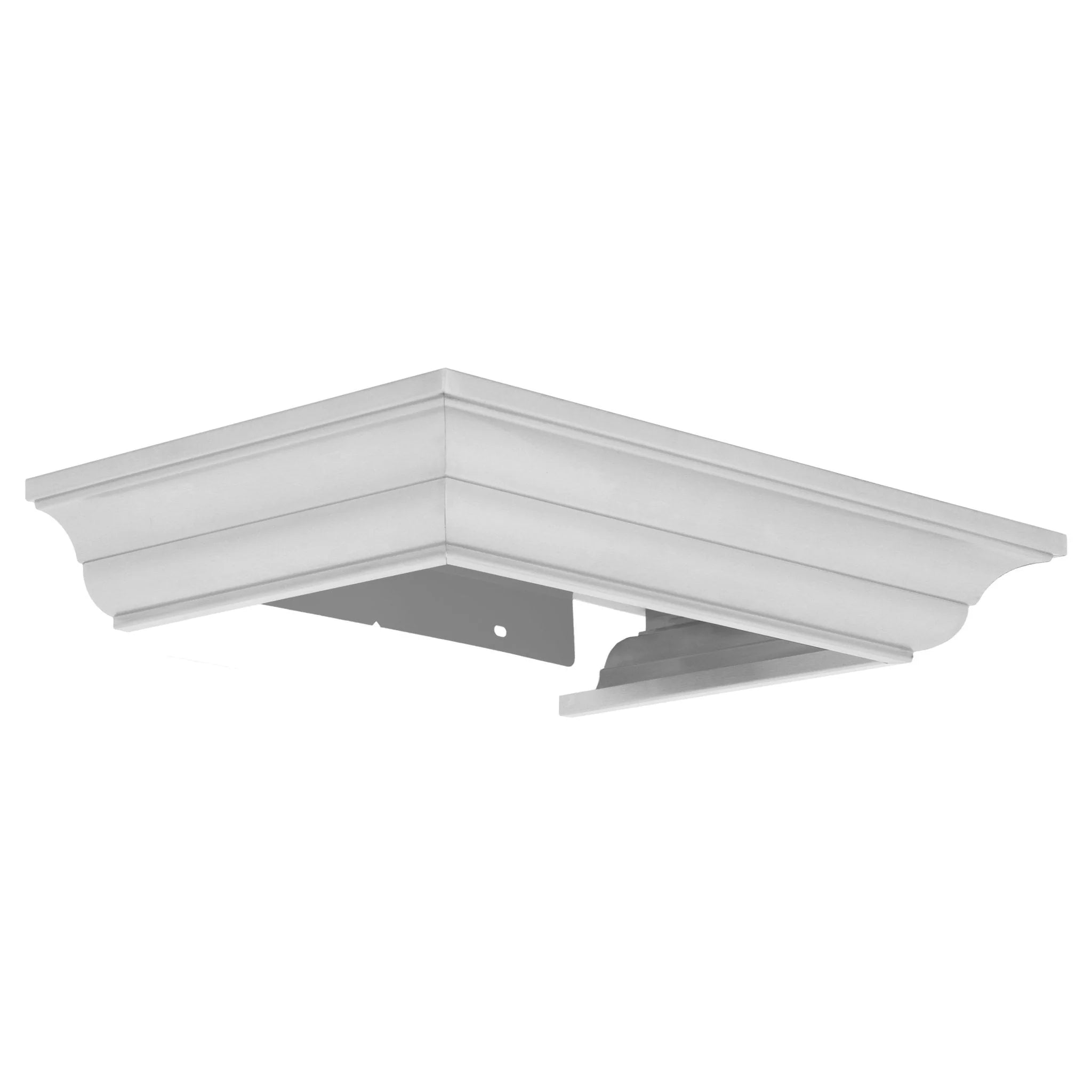 White ZLINE Crown 6 corner chimney molding profile with underside mounting bracket
