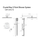 ZLINE Crystal Bay Thermostatic Shower System in Gun Metal (CBY-SHS-T2-GM) Shower System ZLINE 