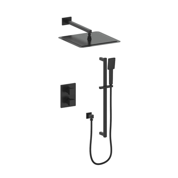 ZLINE Crystal Bay Thermostatic Shower System in Matte Black (CBY-SHS-T2-MB) Shower System ZLINE 