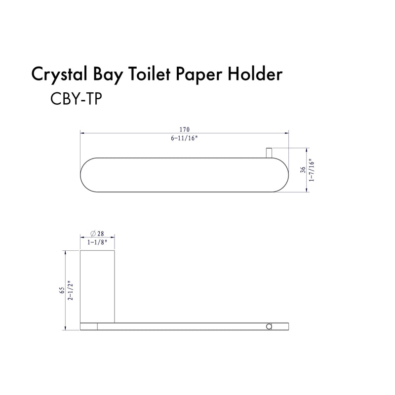 ZLINE Crystal Bay Toilet Paper Holder in Brushed Nickel (CBY-TP-BN) Bathroom Accessories ZLINE 