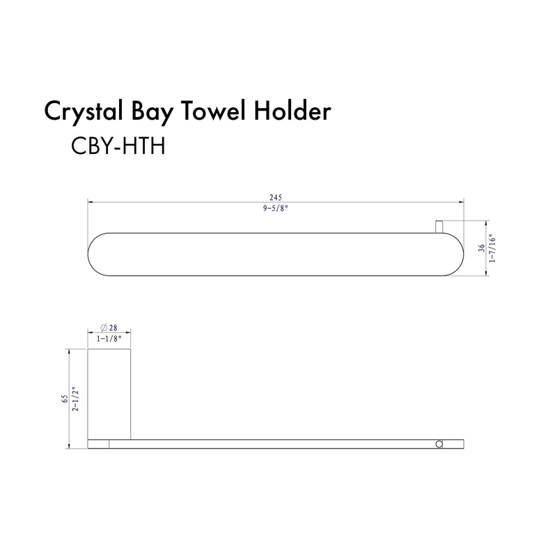 ZLINE Crystal Bay Bathroom Accessories Package with Towel Rail, Hook, Ring and Toliet Paper Holder in Brushed Nickel (4BP-CBYACC-BN)