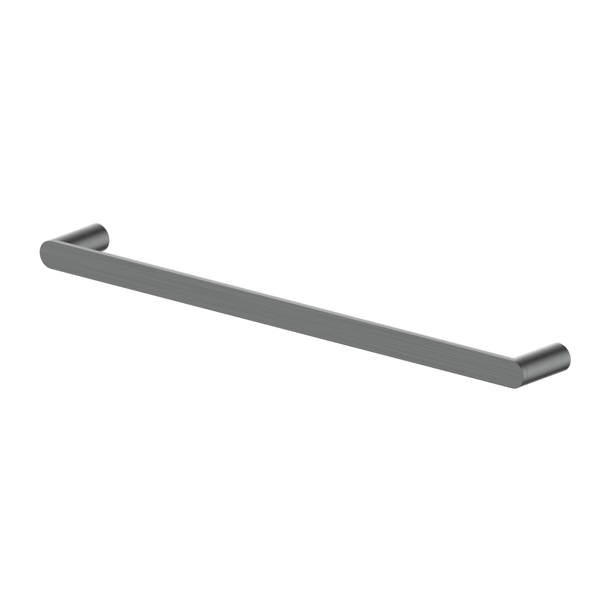 Gun metal towel rail with straight bar and cylindrical end posts