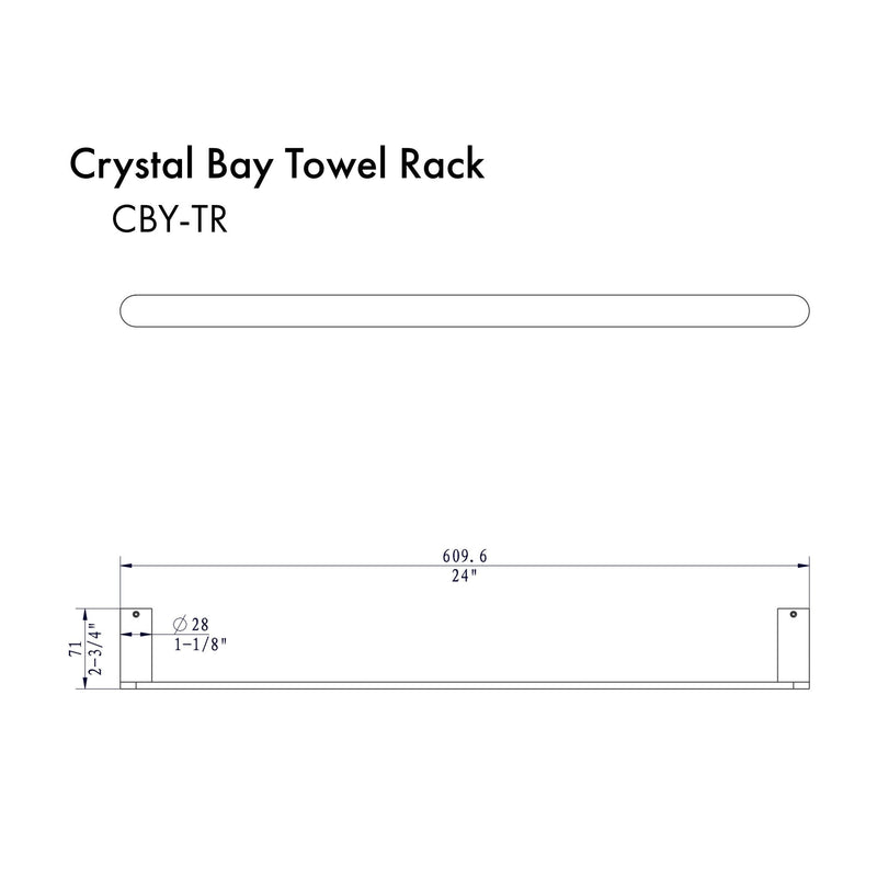 ZLINE Crystal Bay Towel Rail in in Gun Metal (CBY-TR-GM) Bathroom Accessories ZLINE 
