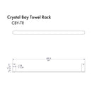ZLINE Crystal Bay Bathroom Accessories Package with Towel Rail, Hook, Ring and Toliet Paper Holder in Matte Black (4BP-CBYACC-MB)