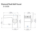 ZLINE Diamond Peak Bath Faucet in Brushed Nickel (DMP-BF-BN) Bathroom Faucet ZLINE 