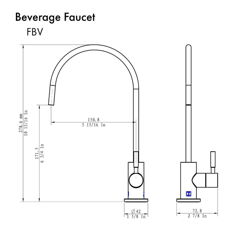 ZLINE Drink Faucet in Brushed Nickel (FBV-BN) Kitchen Faucet ZLINE 