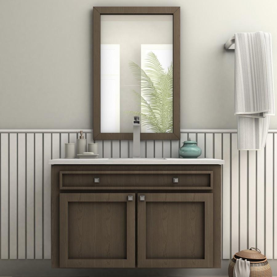 Brushed nickel bath faucet with arched spout and single lever handle